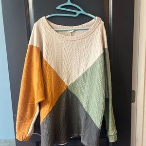 Bibi Colorblock Sweater with Geometric Design